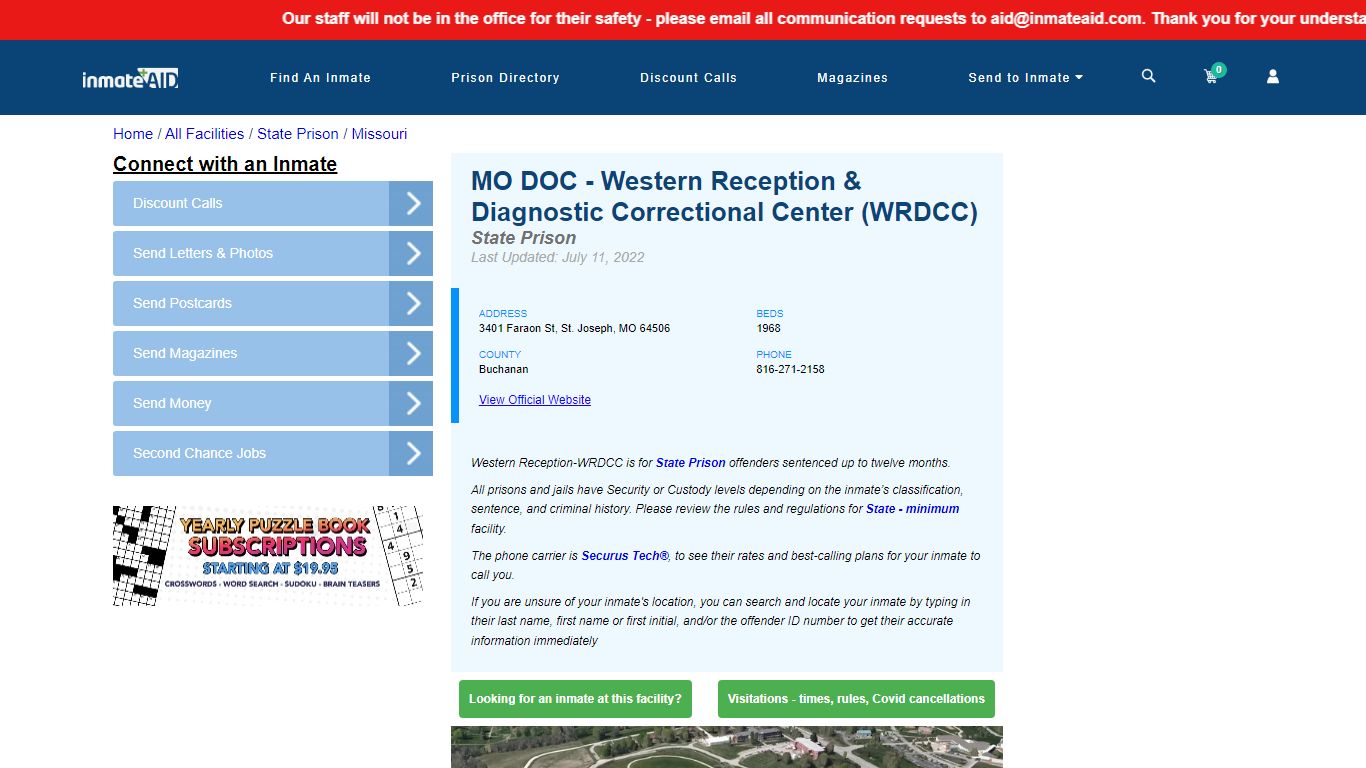 MO DOC - Western Reception & Diagnostic Correctional ...